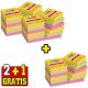 2 + 1 GRATIS: Post-it® Super Sticky Carnival Haftnotizen extrastark farbsortiert 2x 12 Blöcke + GRATIS 1x 12 Blöcke