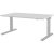 mauser varitos.c elektrisch höhenverstellbarer Schreibtisch lichtgrau, alu rechteckig, C-Fuß-Gestell alu 160,0 x 80,0 cm