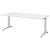 HAMMERBACHER Altus Schreibtisch weiß rechteckig, C-Fuß-Gestell silber 200,0 x 100,0 cm
