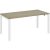 fm Catro Schreibtisch eiche, verkehrsweiß rechteckig, 4-Fuß-Gestell weiß 140,0 x 80,0 cm