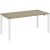 fm Catro Schreibtisch eiche, verkehrsweiß rechteckig, 4-Fuß-Gestell weiß 180,0 x 80,0 cm