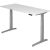 HAMMERBACHER XBHM19 elektrisch höhenverstellbarer Schreibtisch weiß rechteckig, C-Fuß-Gestell silber 180,0 x 80,0 cm