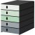 styro Schubladenbox styroval pro Emotions Frühling  grün, grau 14-8000.FR, DIN C4 mit 5 Schubladen