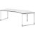 röhr Imperia höhenverstellbarer Schreibtisch weiß Bogenform, Kufen-Gestell weiß 217,0 x 114,0 cm