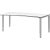 röhr Imperia höhenverstellbarer Schreibtisch weiß Trapezform, 4-Fuß-Gestell silber 200,0 x 80,0/100,0 cm