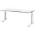 röhr Imperia höhenverstellbarer Schreibtisch weiß Trapezform, C-Fuß-Gestell weiß 200,0 x 80,0/100,0 cm