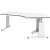 röhr Imperia höhenverstellbarer Schreibtisch weiß Bogenform, C-Fuß-Gestell weiß 217,0 x 114,0 cm