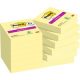 8 + 4 GRATIS: Post-it® Super Sticky Notes Haftnotizen extrastark gelb 8 Blöcke + GRATIS 4 Blöcke