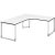 röhr Imperia höhenverstellbarer Schreibtisch weiß L-Form, Kufen-Gestell silber 180,0 x 80,0/200,0 cm