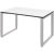 röhr Imperia höhenverstellbarer Schreibtisch weiß rechteckig, Kufen-Gestell silber 120,0 x 80,0 cm