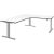 röhr Imperia elektrisch höhenverstellbarer Schreibtisch weiß fünfeckig, T-Fuß-Gestell silber 180,0/200,0 x 80,0/200,0 cm