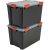 2 IRIS Ohyama AT-LD BkR/C/D.Red Aufbewahrungsboxen 2x 70,0 l schwarz, transparent, rot 29,0 x 59,0 x 38,0 cm
