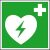 SafetyMarking® Rettungszeichen-Aufkleber „Automatisierter Externer Defibrillator (AED)“ quadratisch 15,0 x 15,0 cm
