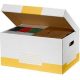 10 Cartonia Archivcontainer weiß/gelb 54,8 x 36,4 x 26,8 cm