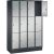 CP Schließfachschrank S 2000 Classic schwarzgrau, weißaluminium 8020-403, 12 Schließfächer 119,0 x 50,0 x 180,0 cm