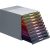 DURABLE Schubladenbox VARICOLOR®  dunkelgrau mit bunten Farblinien 761027, DIN C4 mit 10 Schubladen