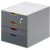 DURABLE Schubladenbox VARICOLOR® SAFE  dunkelgrau mit bunten Farblinien 760627, DIN C4 mit 4 Schubladen