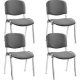 4 Nowy Styl Besucherstühle Iso ISO CR 1.3 C73 grau, gemustert Stoff