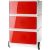 PAPERFLOW easyBox Rollcontainer weiß, rot 3 Auszüge 39,0 x 43,6 x 64,2 cm
