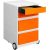 PAPERFLOW easyBox Rollcontainer weiß, orange 4 Auszüge 39,0 x 43,6 x 64,2 cm