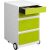 PAPERFLOW easyBox Rollcontainer weiß, grün 4 Auszüge 39,0 x 43,6 x 64,2 cm