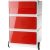 PAPERFLOW easyBox Rollcontainer weiß, rot 4 Auszüge 39,0 x 43,6 x 64,2 cm