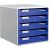 LEITZ Schubladenbox Post-Set  blau 5280-00-35, DIN A4 mit 5 Schubladen