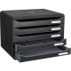 Exacompta Schubladenbox Big-Box Plus quer Classic  schwarz 308714D, DIN A4 quer mit 5 Schubladen