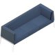Quadrifoglio 3-Sitzer Sofa Accord blau, grau weiß Stoff
