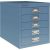 BISLEY MultiDrawer™ L125 Schubladenschrank blau 5 Schubladen 27,9 x 38,0 x 32,5 cm