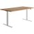 Topstar E-Table elektrisch höhenverstellbarer Schreibtisch buche rechteckig, T-Fuß-Gestell weiß 160,0 x 80,0 cm