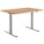 Topstar E-Table elektrisch höhenverstellbarer Schreibtisch buche rechteckig, T-Fuß-Gestell grau 120,0 x 80,0 cm