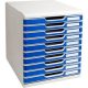 Exacompta Schubladenbox Modulo  blau 302003D, DIN A4 mit 10 Schubladen