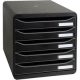Exacompta Schubladenbox BIG-BOX PLUS  schwarz 309714D, DIN A4 mit 5 Schubladen