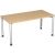 geramöbel Flex höhenverstellbarer Schreibtisch buche, silber rechteckig, 4-Fuß-Gestell silber 160,0 x 80,0 cm