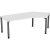 geramöbel Flex höhenverstellbarer Schreibtisch lichtgrau, anthrazit L-Form, 5-Fuß-Gestell grau 216,6 x 113,0 cm