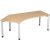 geramöbel Flex höhenverstellbarer Schreibtisch buche, silber L-Form, 5-Fuß-Gestell silber 216,6 x 113,0 cm