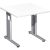 geramöbel Flex höhenverstellbarer Schreibtisch weiß quadratisch, C-Fuß-Gestell silber 80,0 x 80,0 cm