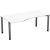 geramöbel Flex höhenverstellbarer Schreibtisch weiß, anthrazit Trapezform, 4-Fuß-Gestell grau 180,0 x 80,0/100,0 cm