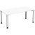 geramöbel Flex höhenverstellbarer Schreibtisch weiß, silber rechteckig, 4-Fuß-Gestell silber 160,0 x 80,0 cm