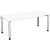 geramöbel Flex höhenverstellbarer Schreibtisch weiß, silber rechteckig, 4-Fuß-Gestell silber 180,0 x 80,0 cm