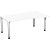 geramöbel Flex höhenverstellbarer Schreibtisch weiß, silber Trapezform, 4-Fuß-Gestell silber 180,0 x 80,0/100,0 cm