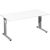 geramöbel Flex Schreibtisch weiß rechteckig, C-Fuß-Gestell silber 160,0 x 80,0 cm