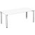 geramöbel Flex Schreibtisch weiß, silber rechteckig, 4-Fuß-Gestell silber 180,0 x 80,0 cm