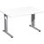 geramöbel Flex Schreibtisch weiß rechteckig, C-Fuß-Gestell silber 120,0 x 80,0 cm
