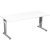 geramöbel Flex Schreibtisch weiß rechteckig, C-Fuß-Gestell silber 180,0 x 80,0 cm