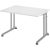 HAMMERBACHER ZS12 höhenverstellbarer Schreibtisch weiß rechteckig, C-Fuß-Gestell silber 120,0 x 80,0 cm