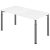 HAMMERBACHER YS16 höhenverstellbarer Schreibtisch weiß rechteckig, 4-Fuß-Gestell grau 160,0 x 80,0 cm