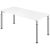 HAMMERBACHER Mirakel höhenverstellbarer Schreibtisch weiß rechteckig, 4-Fuß-Gestell silber 180,0 x 80,0 cm