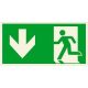 SafetyMarking® Rettungszeichen-Aufkleber „Notausgang links abwärts“ rechteckig 30,0 x 15,0 cm